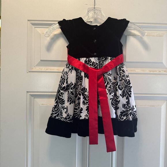 Jona Michelle Girls Party Dress Print Black/White/Red  Size 2T - Picture 6 of 8